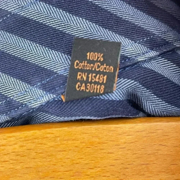 Ben Sherman Shirt Long Sleeve Button Down Mens 17.5 Blue 4158 - Picture 4 of 7